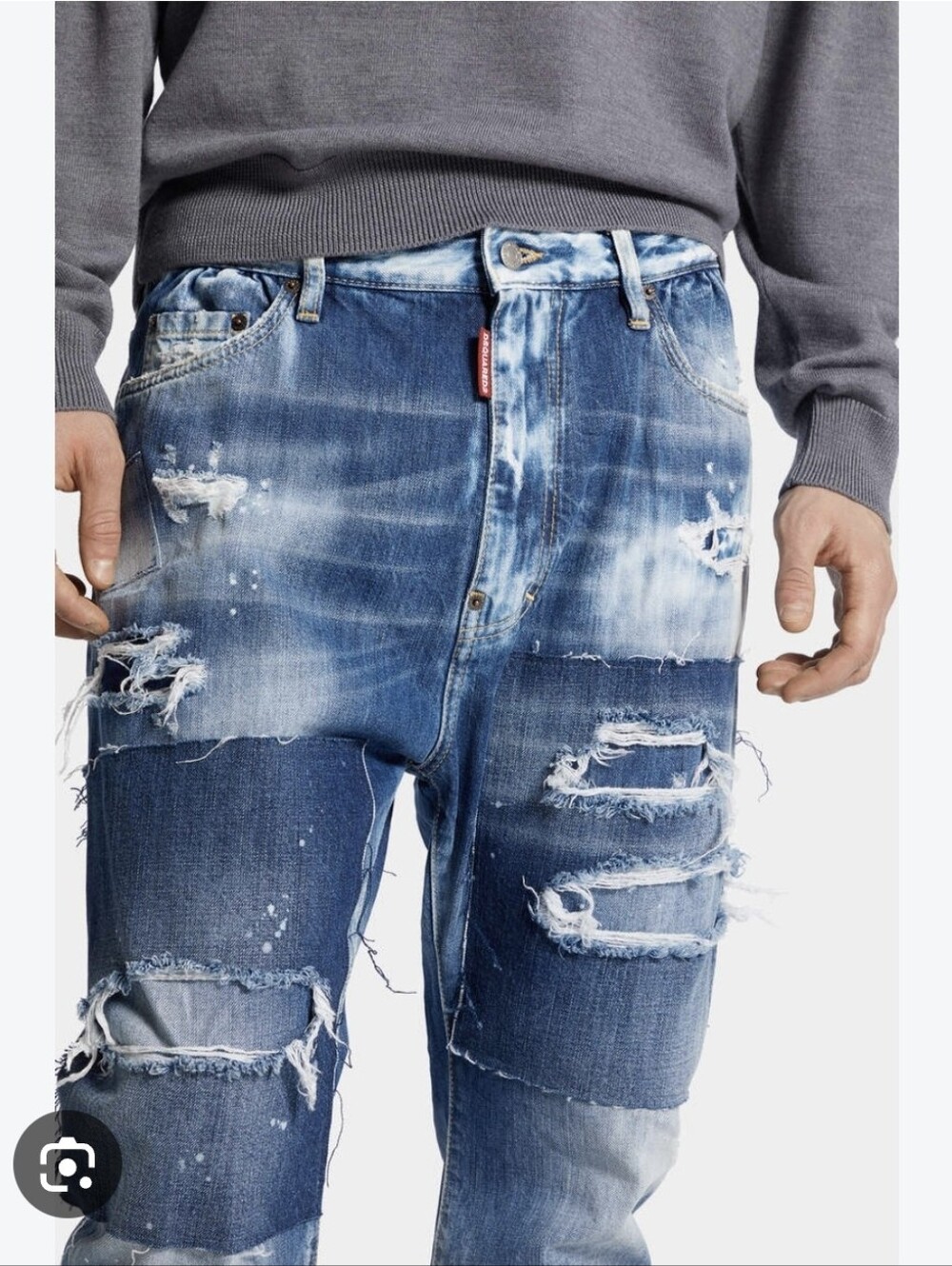 Dsquared2 Cropped Distressed Blue Jeans Size 50/L